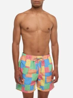 Multicolor Gingham Man Swim Shorts 10 Multicolor Gingham Man Swim Shorts -MC2 Saint Barth Shop UID GUS0001PTVCCO MAN SWIMSHORT MULTICOLOR STRIPESVICHY MC2 1