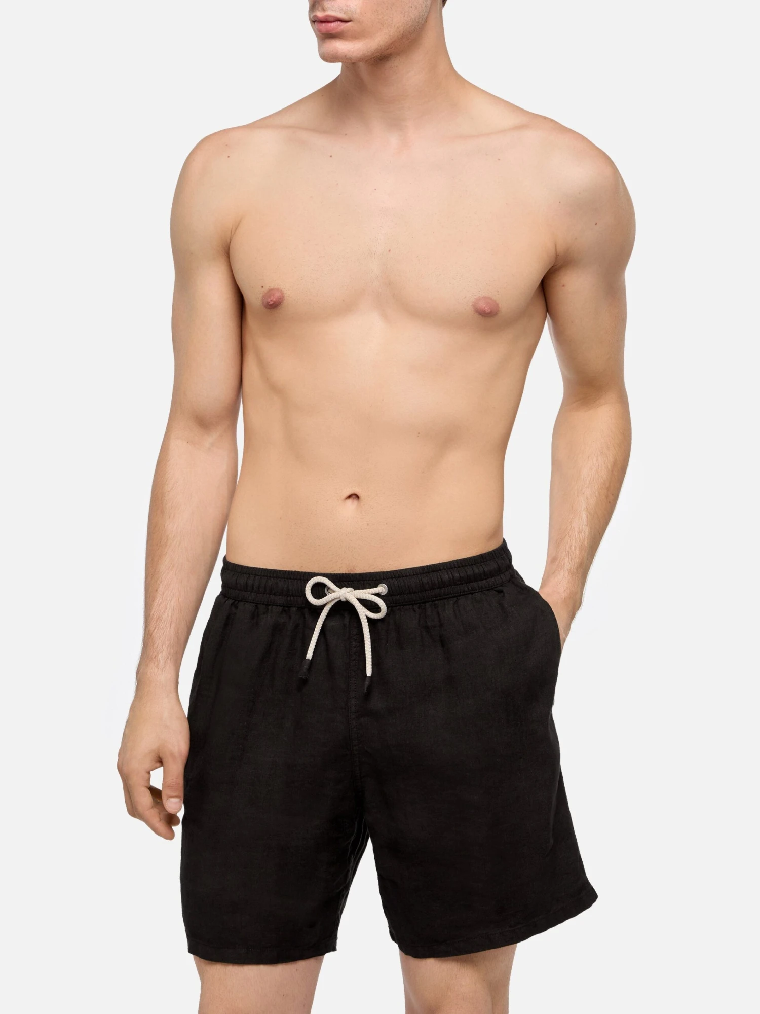 MC2 Saint Barth Mid-length Black Linen Swim-shorts Gustavia 5 MC2 Saint Barth Mid-length Black Linen Swim-shorts Gustavia - Image 3