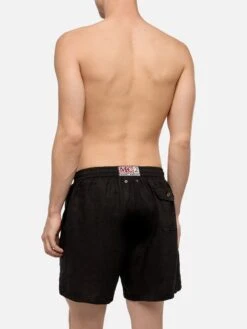 MC2 Saint Barth Mid-length Black Linen Swim-shorts Gustavia 12 MC2 Saint Barth Mid-length Black Linen Swim-shorts Gustavia -MC2 Saint Barth Shop UID GUS000800022H MAN SWIMSHORT BLACK PLAIN.COLOR MC2 3