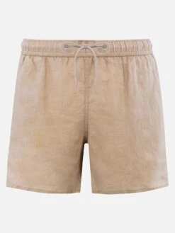 MC2 Saint Barth Mid-length Beige Linen Swim-shorts Gustavia