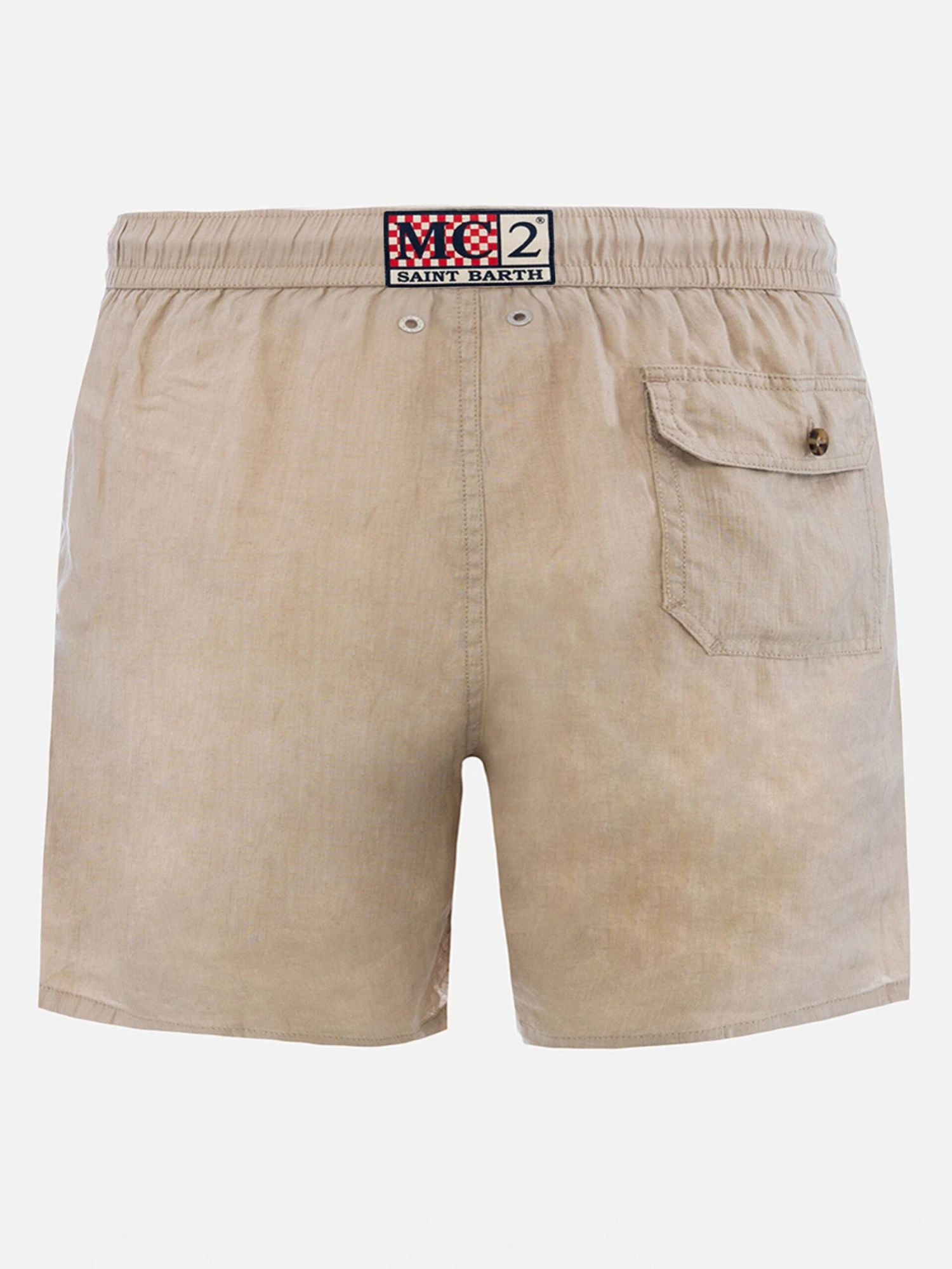 MC2 Saint Barth Mid-length Beige Linen Swim-shorts Gustavia 4 MC2 Saint Barth Mid-length Beige Linen Swim-shorts Gustavia - Image 2