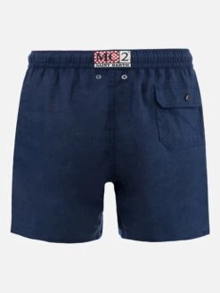 MC2 Saint Barth Mid-length Navy Blue Linen Swim-shorts Gustavia -MC2 Saint Barth Shop UID GUS000800151H navy blue linen swim shorts Gustavia 2