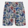 MC2 Saint Barth Man Mid-length Linen Swim-shorts Gustavia With Flower Print -MC2 Saint Barth Shop UID GUS000804232F MAN SWIMSHORT WHITE LINEN 01