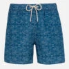 MC2 Saint Barth Man Mid-length Linen Swim-shorts Gustavia With Sashiko Print