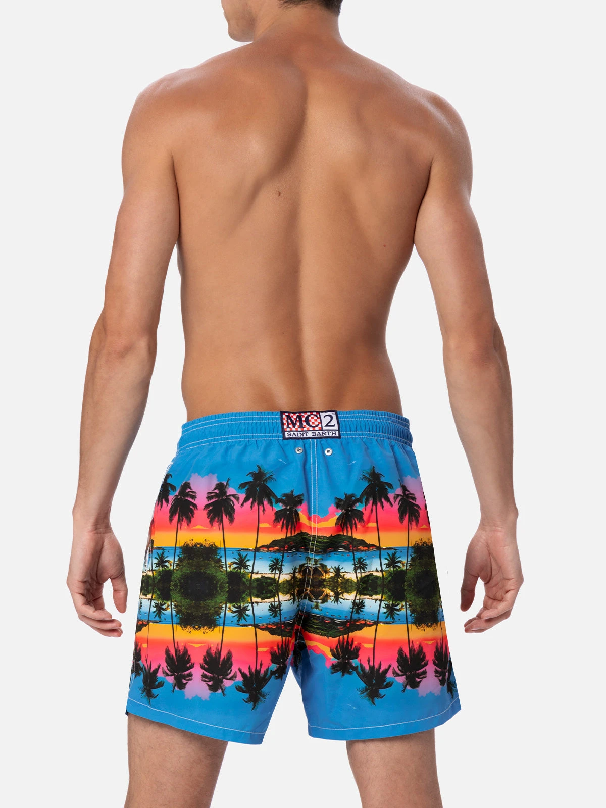 MC2 Saint Barth Man Mid-length Gustavia Swim-shorts With Palms Landscape Placed Print|AI CO-CREATED DESIGN BY RICKDICK - POWERED BY RED-EYE 7 MC2 Saint Barth Man Mid-length Gustavia Swim-shorts With Palms Landscape Placed Print|AI CO-CREATED DESIGN BY RICKDICK - POWERED BY RED-EYE - Image 5