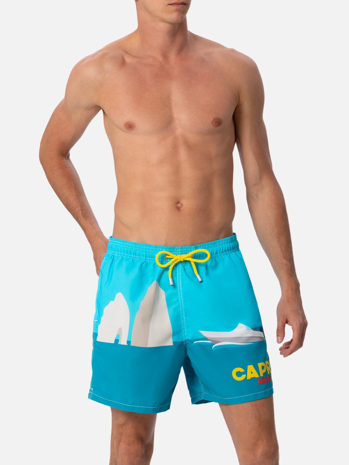 MC2 Saint Barth Man Mid-length Gustavia Swim-shorts With Capri Placed Print 6 MC2 Saint Barth Man Mid-length Gustavia Swim-shorts With Capri Placed Print - Image 4