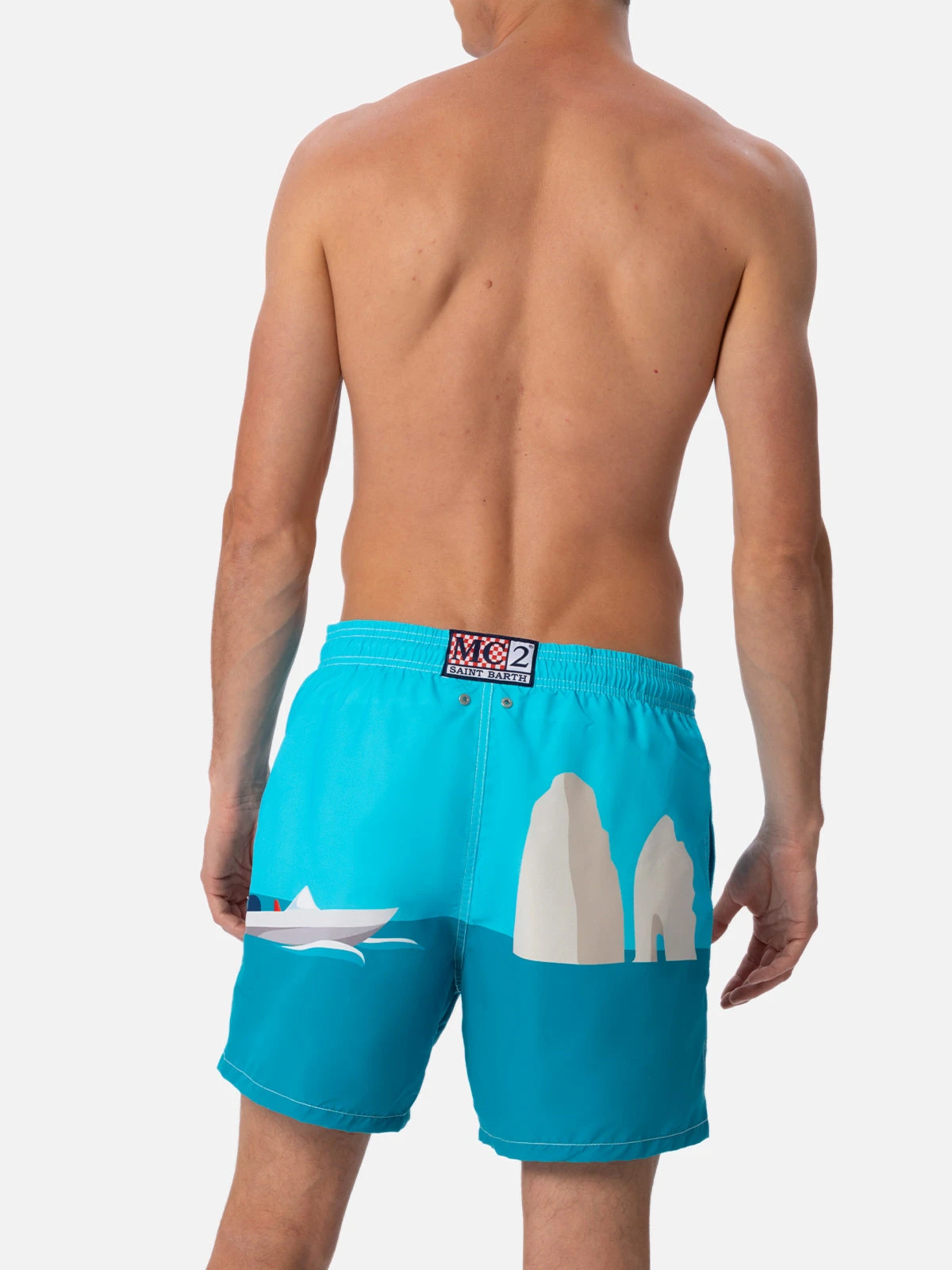 MC2 Saint Barth Man Mid-length Gustavia Swim-shorts With Capri Placed Print 7 MC2 Saint Barth Man Mid-length Gustavia Swim-shorts With Capri Placed Print - Image 5