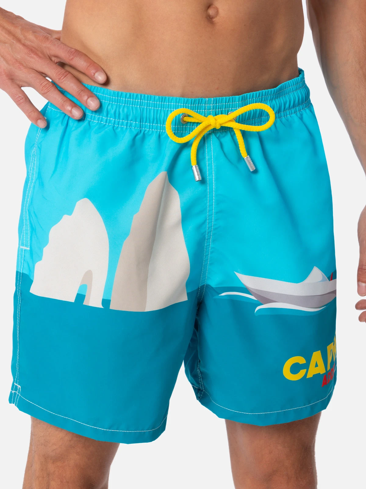 MC2 Saint Barth Man Mid-length Gustavia Swim-shorts With Capri Placed Print 5 MC2 Saint Barth Man Mid-length Gustavia Swim-shorts With Capri Placed Print - Image 3