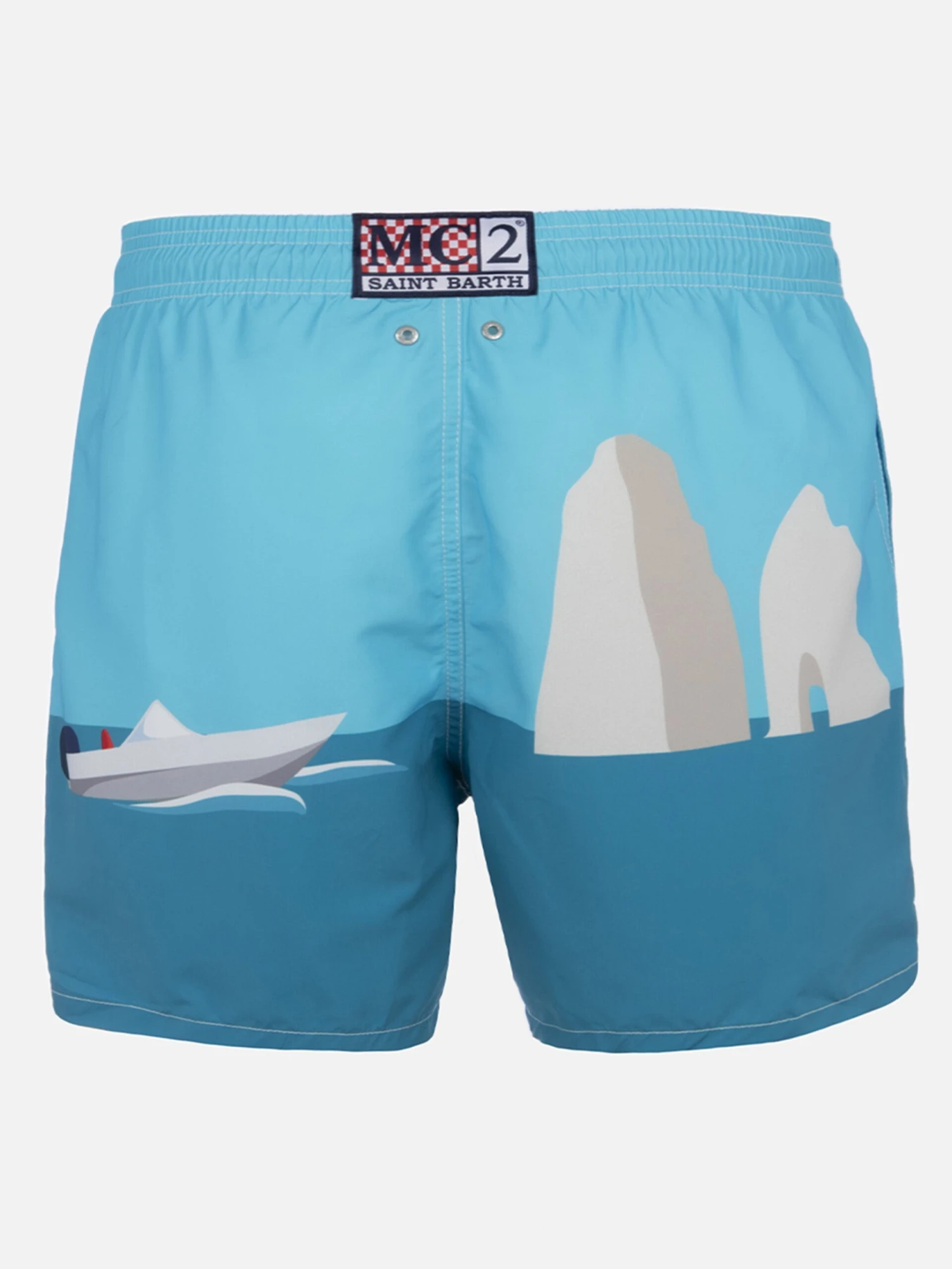 MC2 Saint Barth Man Mid-length Gustavia Swim-shorts With Capri Placed Print 4 MC2 Saint Barth Man Mid-length Gustavia Swim-shorts With Capri Placed Print - Image 2