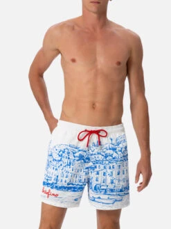 MC2 Saint Barth Man Mid-length Gustavia Swim-shorts With Portofino Placed Print 10 MC2 Saint Barth Man Mid-length Gustavia Swim-shorts With Portofino Placed Print -MC2 Saint Barth Shop UID GUS000901007F MAN SWIMSHORT WHITE 01