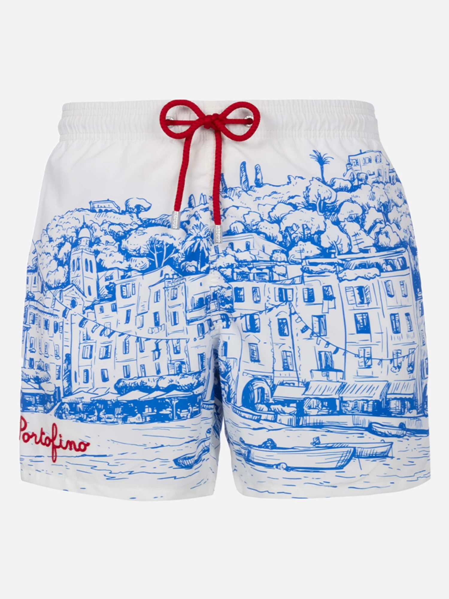 MC2 Saint Barth Man Mid-length Gustavia Swim-shorts With Portofino Placed Print 3 MC2 Saint Barth Man Mid-length Gustavia Swim-shorts With Portofino Placed Print