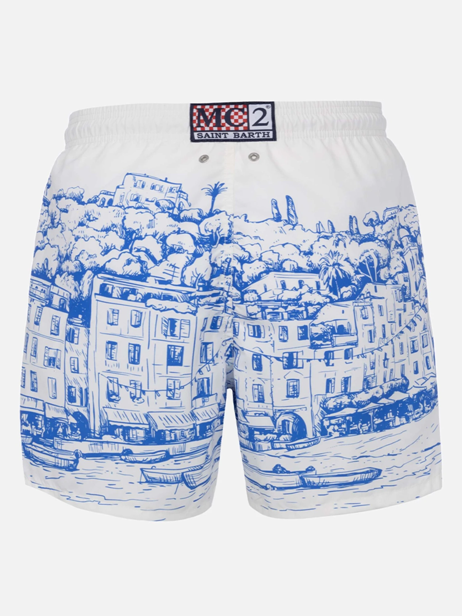 MC2 Saint Barth Man Mid-length Gustavia Swim-shorts With Portofino Placed Print 4 MC2 Saint Barth Man Mid-length Gustavia Swim-shorts With Portofino Placed Print - Image 2