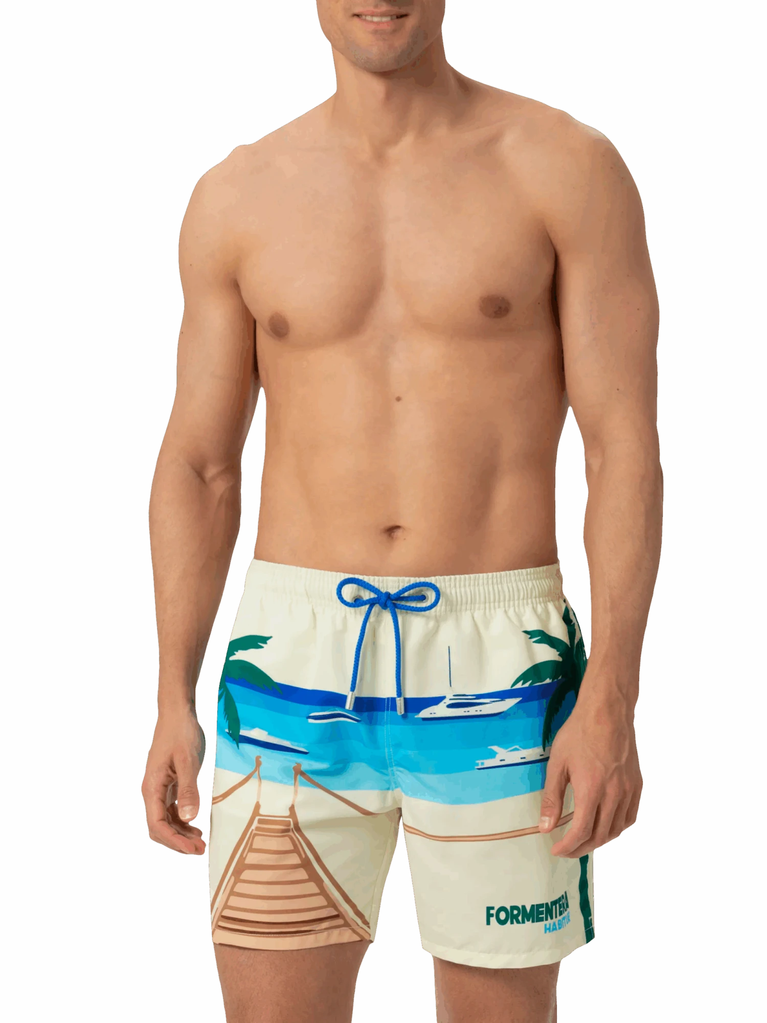 MC2 Saint Barth Mid-length Gustavia Swim-shorts With Formentera Postcard Placed Print 5 MC2 Saint Barth Mid-length Gustavia Swim-shorts With Formentera Postcard Placed Print - Image 3