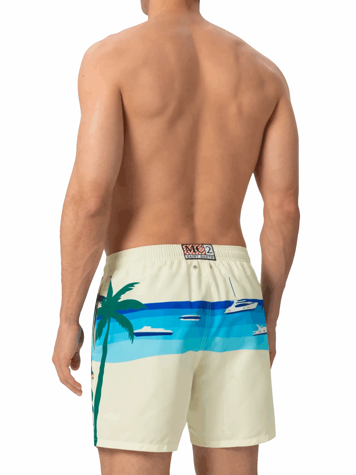 MC2 Saint Barth Mid-length Gustavia Swim-shorts With Formentera Postcard Placed Print 6 MC2 Saint Barth Mid-length Gustavia Swim-shorts With Formentera Postcard Placed Print - Image 4