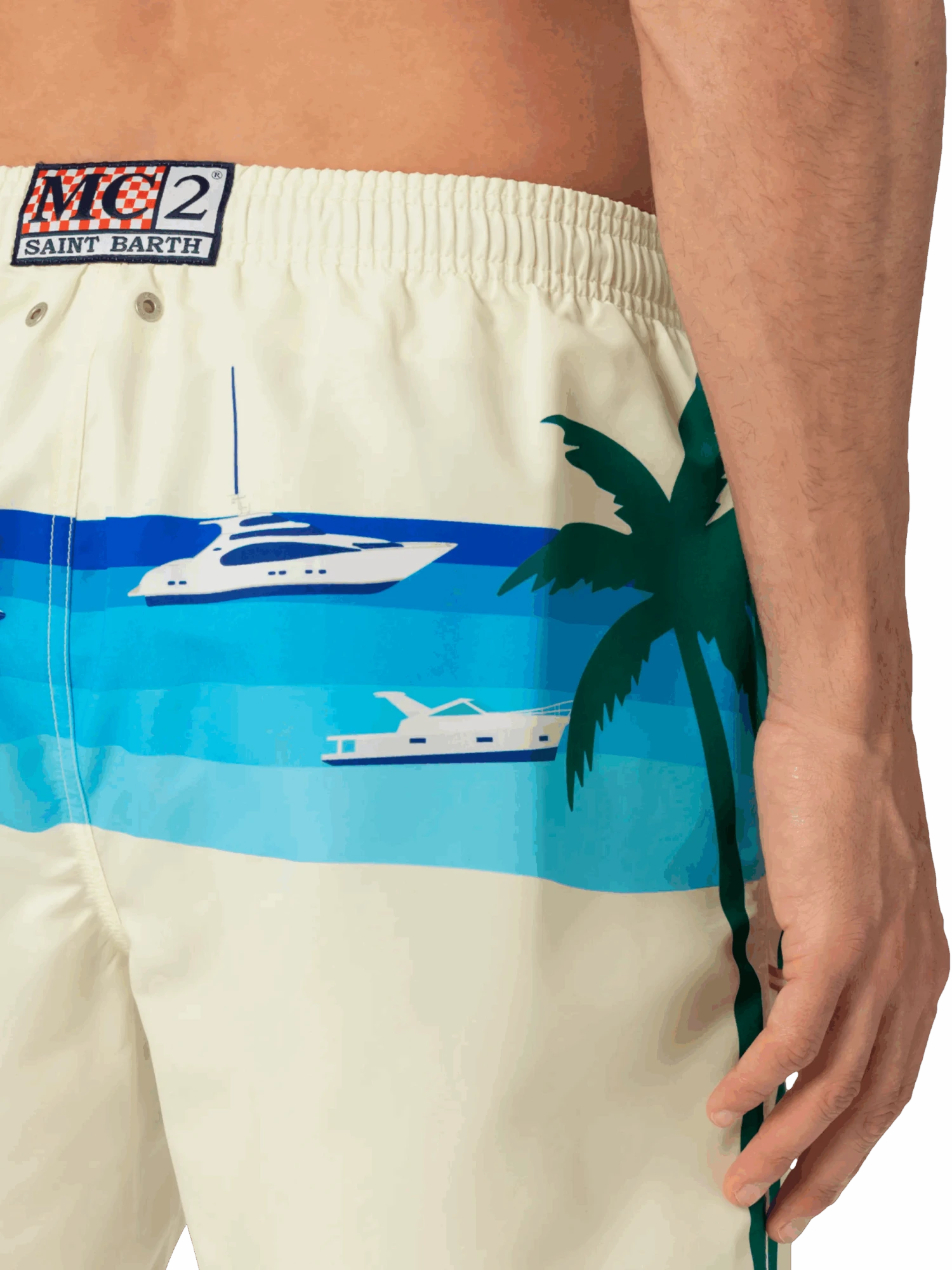 MC2 Saint Barth Mid-length Gustavia Swim-shorts With Formentera Postcard Placed Print 8 MC2 Saint Barth Mid-length Gustavia Swim-shorts With Formentera Postcard Placed Print - Image 6