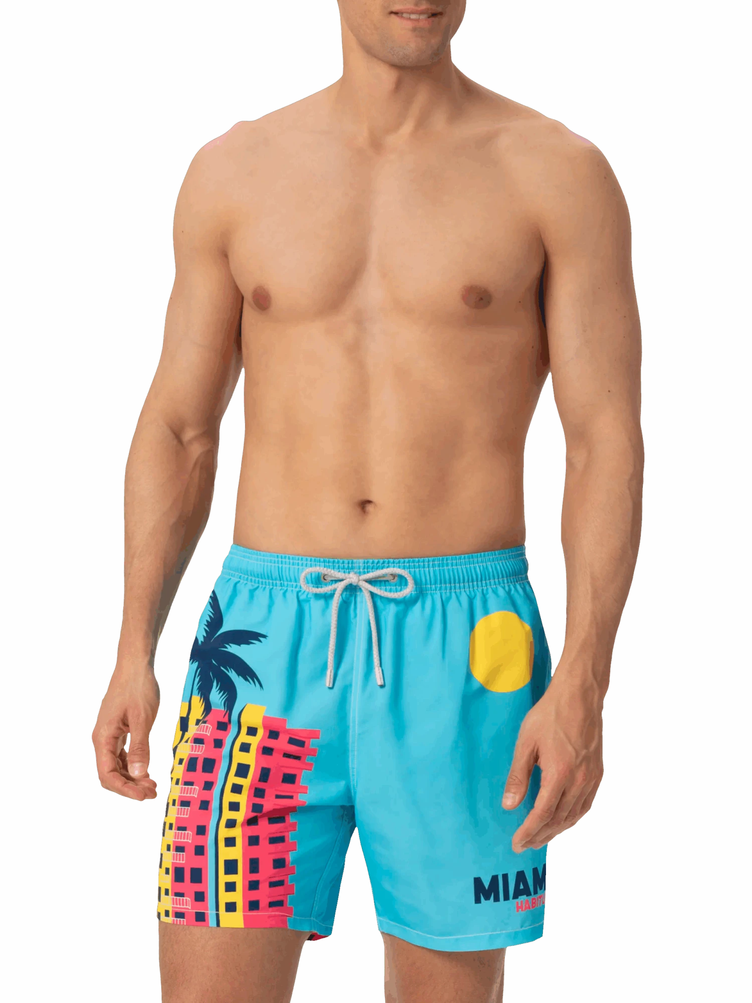 MC2 Saint Barth Mid-length Gustavia Swim-shorts With Miami Postcard Placed Print 5 MC2 Saint Barth Mid-length Gustavia Swim-shorts With Miami Postcard Placed Print - Image 3