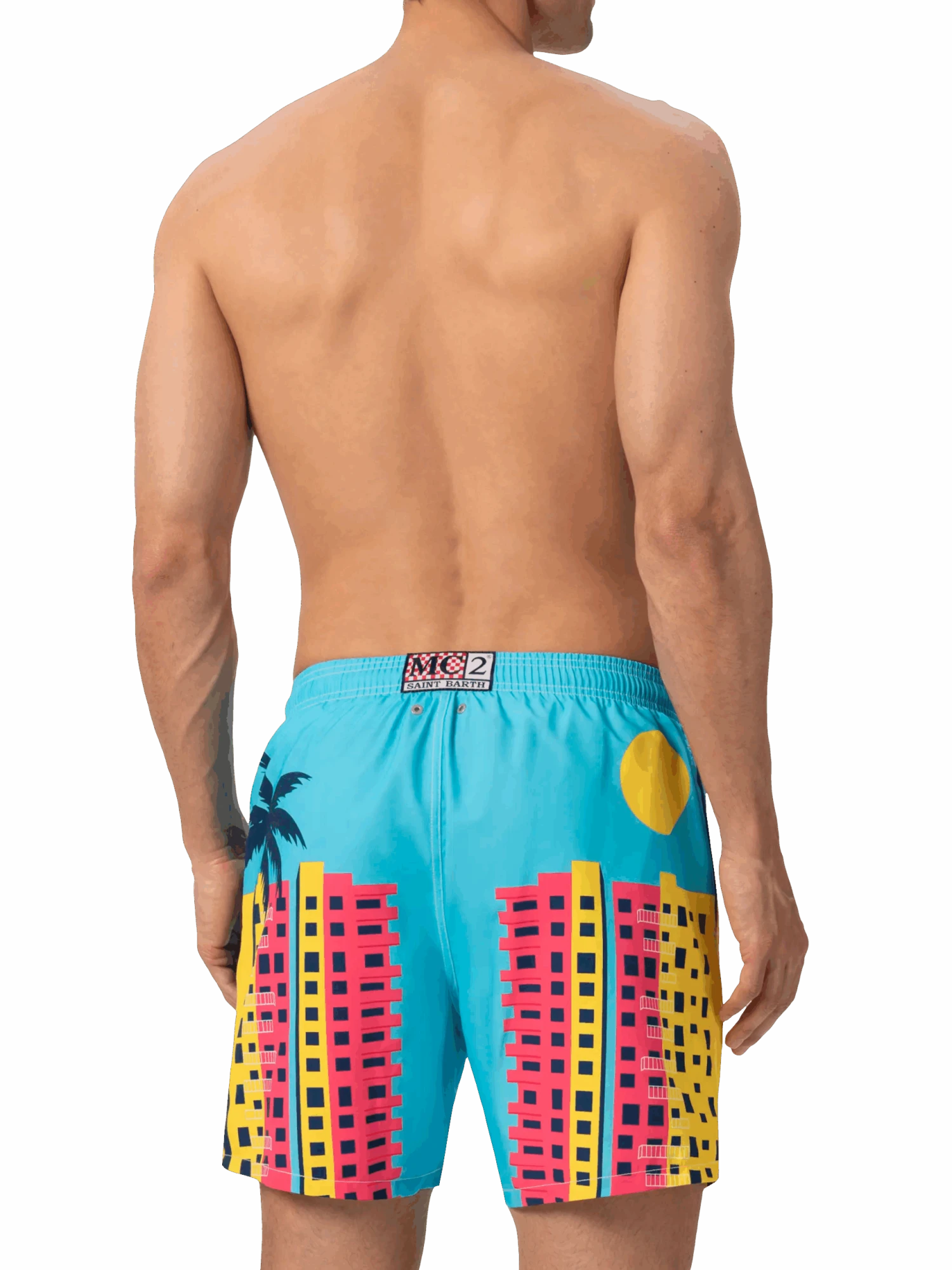 MC2 Saint Barth Mid-length Gustavia Swim-shorts With Miami Postcard Placed Print 6 MC2 Saint Barth Mid-length Gustavia Swim-shorts With Miami Postcard Placed Print - Image 4