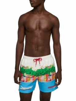 MC2 Saint Barth Mid-length Gustavia Swim-shorts With Portofino Postcard Placed Print -MC2 Saint Barth Shop UID GUS000902669H MAN SWIMSHORT WHITE POSTCARDPLACES 0 20250507113505 1