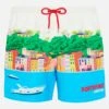 MC2 Saint Barth Mid-length Gustavia Swim-shorts With Portofino Postcard Placed Print -MC2 Saint Barth Shop UID GUS000902669H MAN SWIMSHORT WHITE POSTCARD PLACES 5