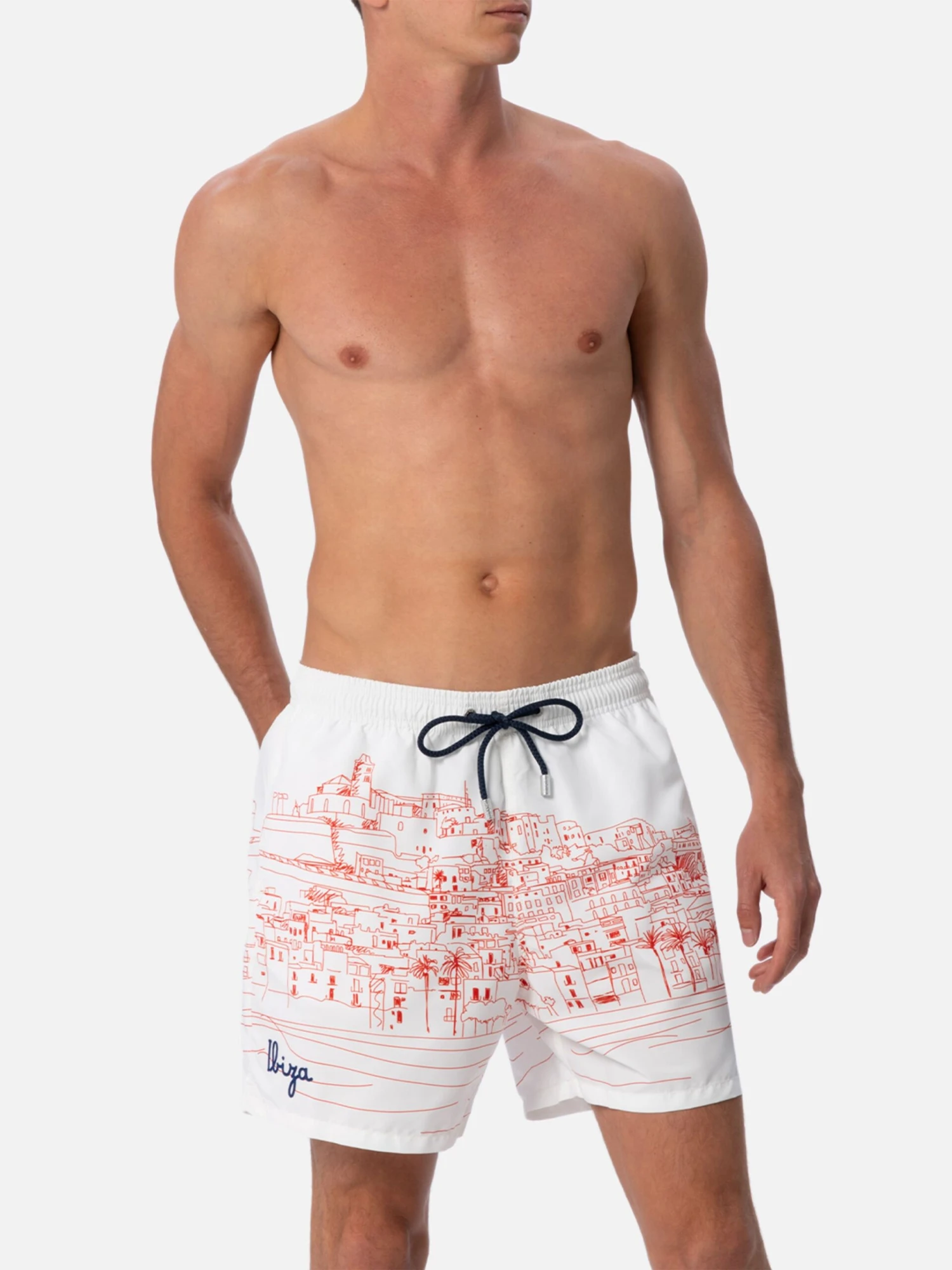 MC2 Saint Barth Mid-length Gustavia Swim-shorts With Ibiza Placed Print 6 MC2 Saint Barth Mid-length Gustavia Swim-shorts With Ibiza Placed Print - Image 4