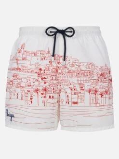 MC2 Saint Barth Mid-length Gustavia Swim-shorts With Ibiza Placed Print