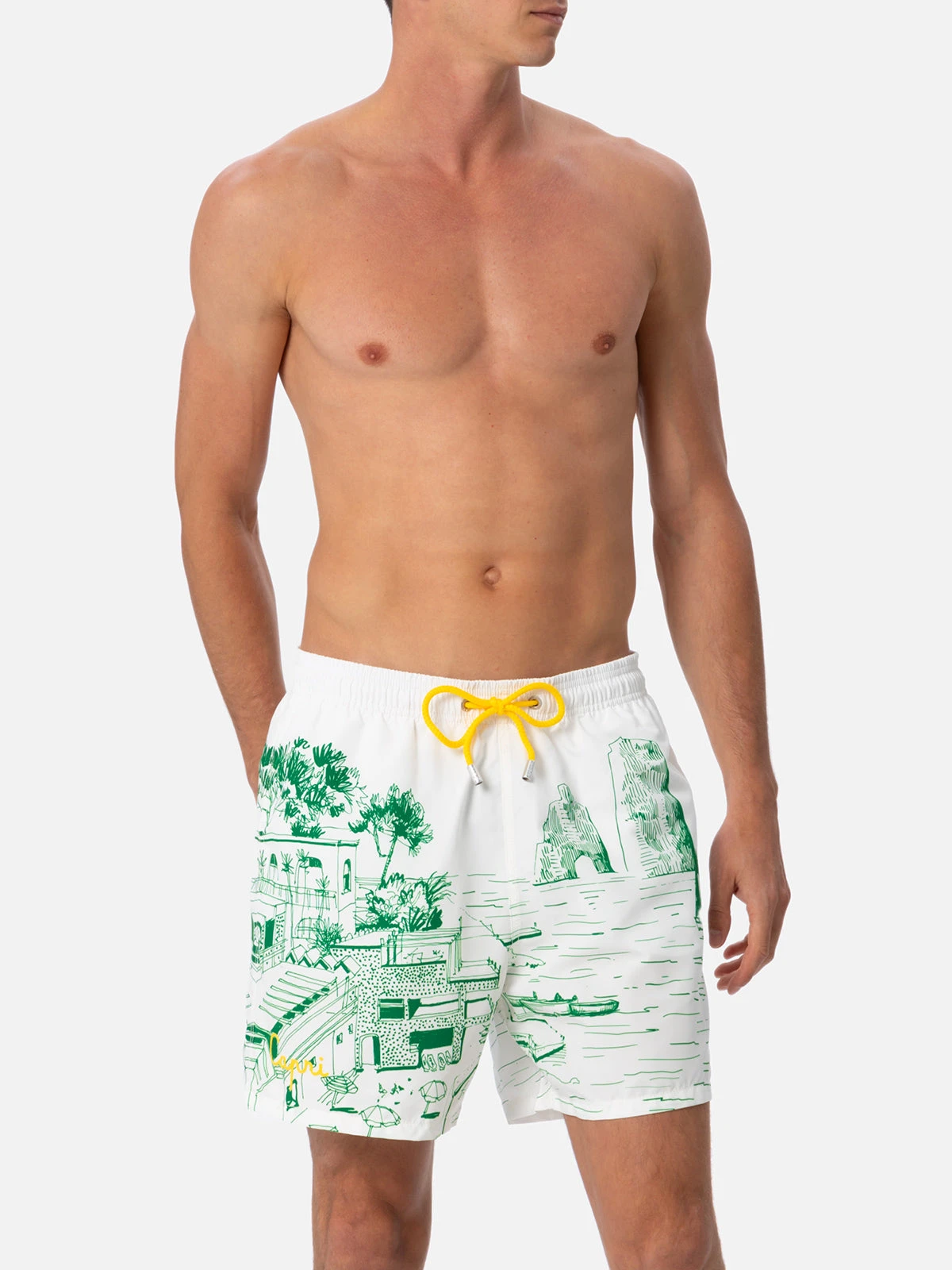 MC2 Saint Barth Mid-length Gustavia Swim-shorts With Faraglioni Placed Print 5 MC2 Saint Barth Mid-length Gustavia Swim-shorts With Faraglioni Placed Print - Image 3