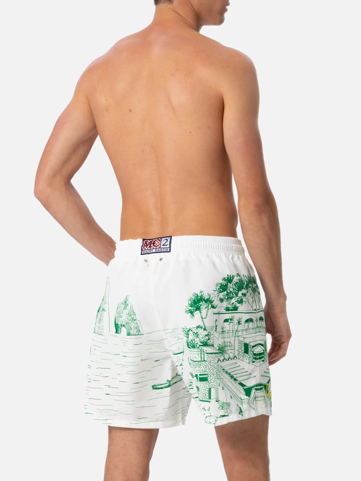 MC2 Saint Barth Mid-length Gustavia Swim-shorts With Faraglioni Placed Print 6 MC2 Saint Barth Mid-length Gustavia Swim-shorts With Faraglioni Placed Print - Image 4