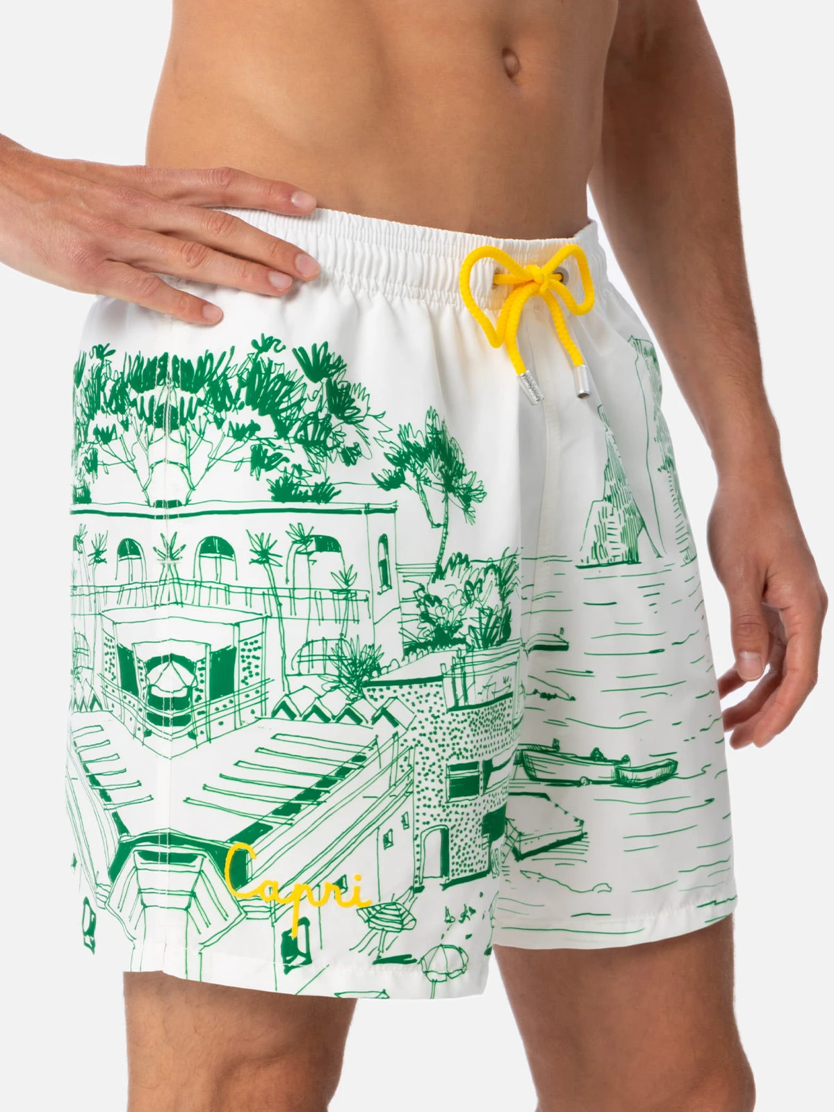MC2 Saint Barth Mid-length Gustavia Swim-shorts With Faraglioni Placed Print 7 MC2 Saint Barth Mid-length Gustavia Swim-shorts With Faraglioni Placed Print - Image 5