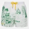 MC2 Saint Barth Mid-length Gustavia Swim-shorts With Faraglioni Placed Print