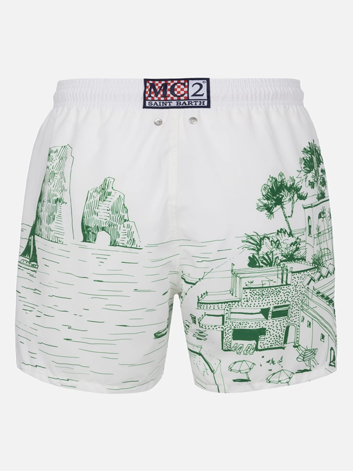 MC2 Saint Barth Mid-length Gustavia Swim-shorts With Faraglioni Placed Print 4 MC2 Saint Barth Mid-length Gustavia Swim-shorts With Faraglioni Placed Print - Image 2