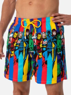 MC2 Saint Barth Man Mid-length Gustavia Swim-shorts With Marvel Characters Placed Print| MARVEL SPECIAL EDITION -MC2 Saint Barth Shop UID GUS000904282F MAN SWIMSHORT WHITE MARVEL 03