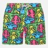 MC2 Saint Barth Man Mid-length Gustavia Swim-shorts With Keith Haring Design Placed Print| KEITH HARING SPECIAL EDITION -MC2 Saint Barth Shop UID GUS000904739F MAN SWIMSHORT GREEN 20240527123500 1