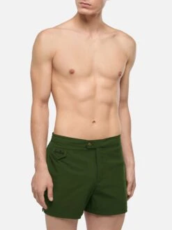 MC2 Saint Barth Harrys Military Green Fitted Cut Swim Shorts 8 MC2 Saint Barth Harrys Military Green Fitted Cut Swim Shorts -MC2 Saint Barth Shop UID HAR000100513D MAN SWIMSHORT GREEN TINTA UNITA 3