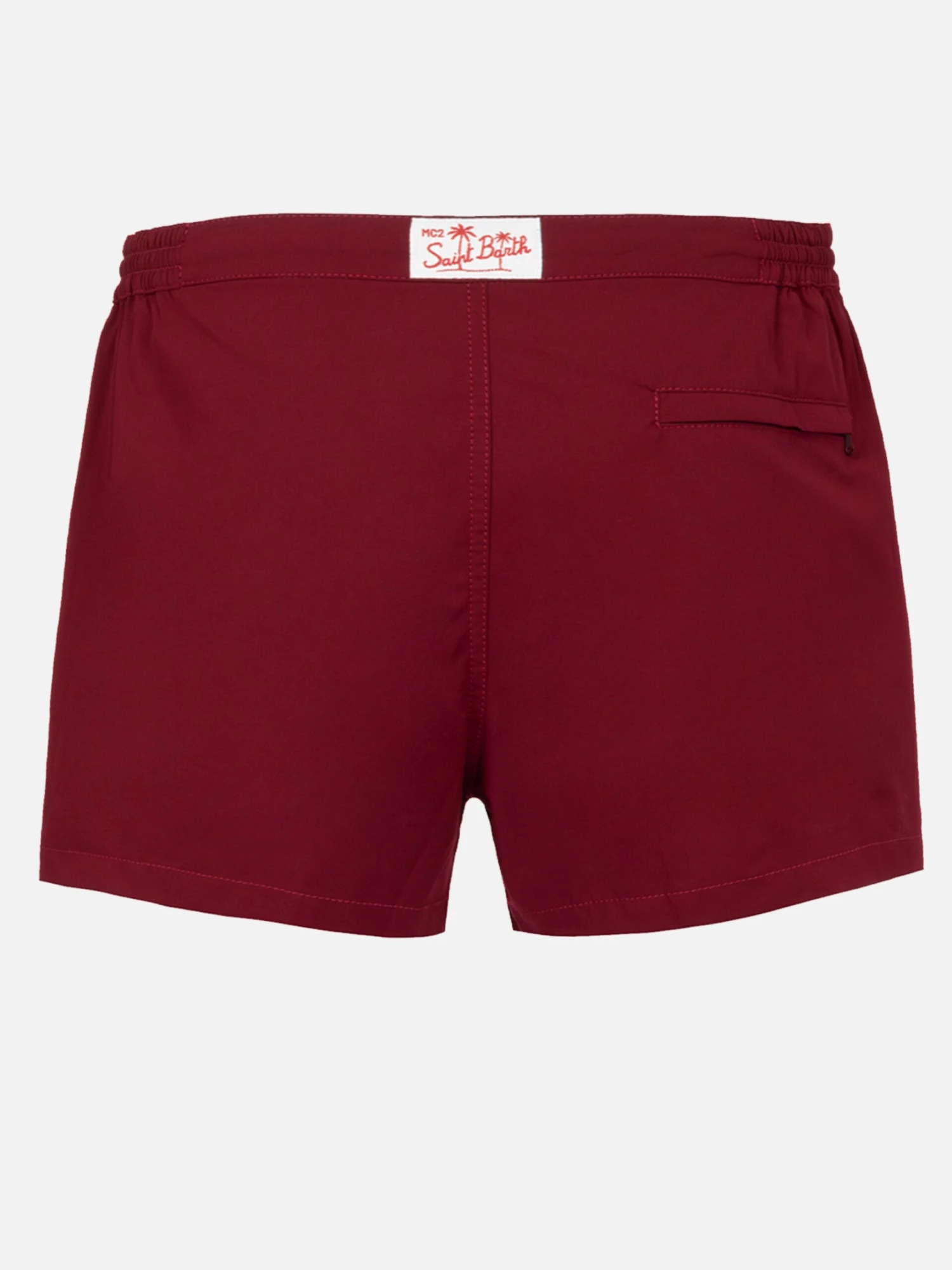 MC2 Saint Barth Man Burgundy Fitted Cut Swim Shorts Harrys 4 MC2 Saint Barth Man Burgundy Fitted Cut Swim Shorts Harrys - Image 2