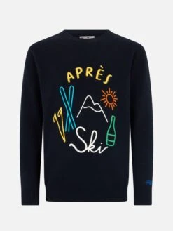 MC2 Saint Barth Man Blue Sweater Heron With Apres Ski Embroidery 8 MC2 Saint Barth Man Blue Sweater Heron With Apres Ski Embroidery -MC2 Saint Barth Shop UID HER000100332G MAN KNITWEAR BLUE 20240905103500 1