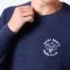MC2 Saint Barth Man Crewneck Bluette Bouclé Sweater With Saint Barth Padel Club Embroidery