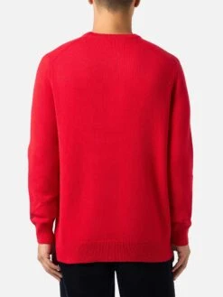 MC2 Saint Barth Man Red Sweater Heron With Anche Questo Natale... Embroidery | VACANZE DI NATALE SPECIAL EDITION -MC2 Saint Barth Shop UID HER000100610G MAN KNITWEAR RED 20240930173500 2