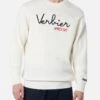 MC2 Saint Barth Man White Sweater Heron With Verbier Apres Ski Embroidery