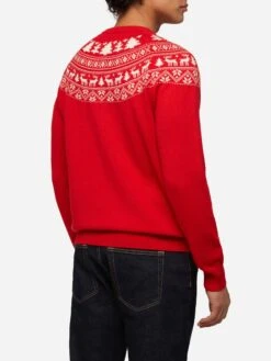 MC2 Saint Barth Red Sweater Heron With Fair Isle Jacquard And I'm Not A Saint Jacquard 8 MC2 Saint Barth Red Sweater Heron With Fair Isle Jacquard And I'm Not A Saint Jacquard -MC2 Saint Barth Shop UID HER000110362E MAN KNITWEAR RED XMAS 0 20250107183502 3