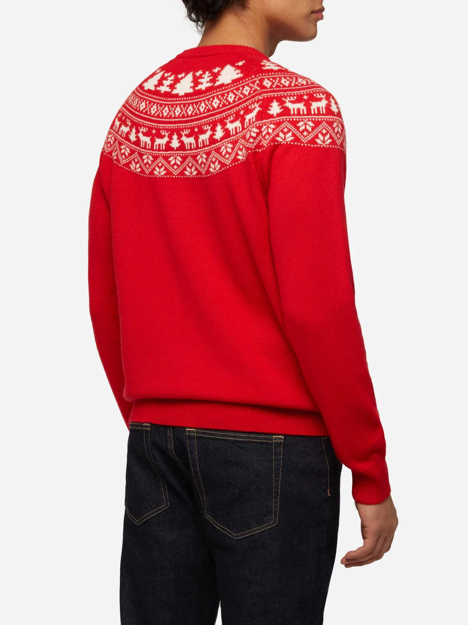MC2 Saint Barth Red Sweater Heron With Fair Isle Jacquard And I'm Not A Saint Jacquard 5 MC2 Saint Barth Red Sweater Heron With Fair Isle Jacquard And I'm Not A Saint Jacquard - Image 3
