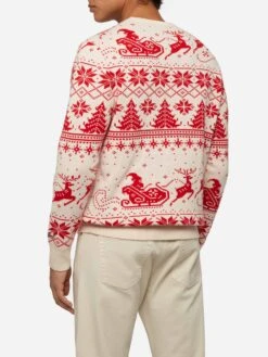 MC2 Saint Barth Red Sweater Heron With Fair Isle And Dear Santa Jacquard -MC2 Saint Barth Shop UID HER000210785E MAN KNITWEAR WHITE XMAS 0 20250107193500 3