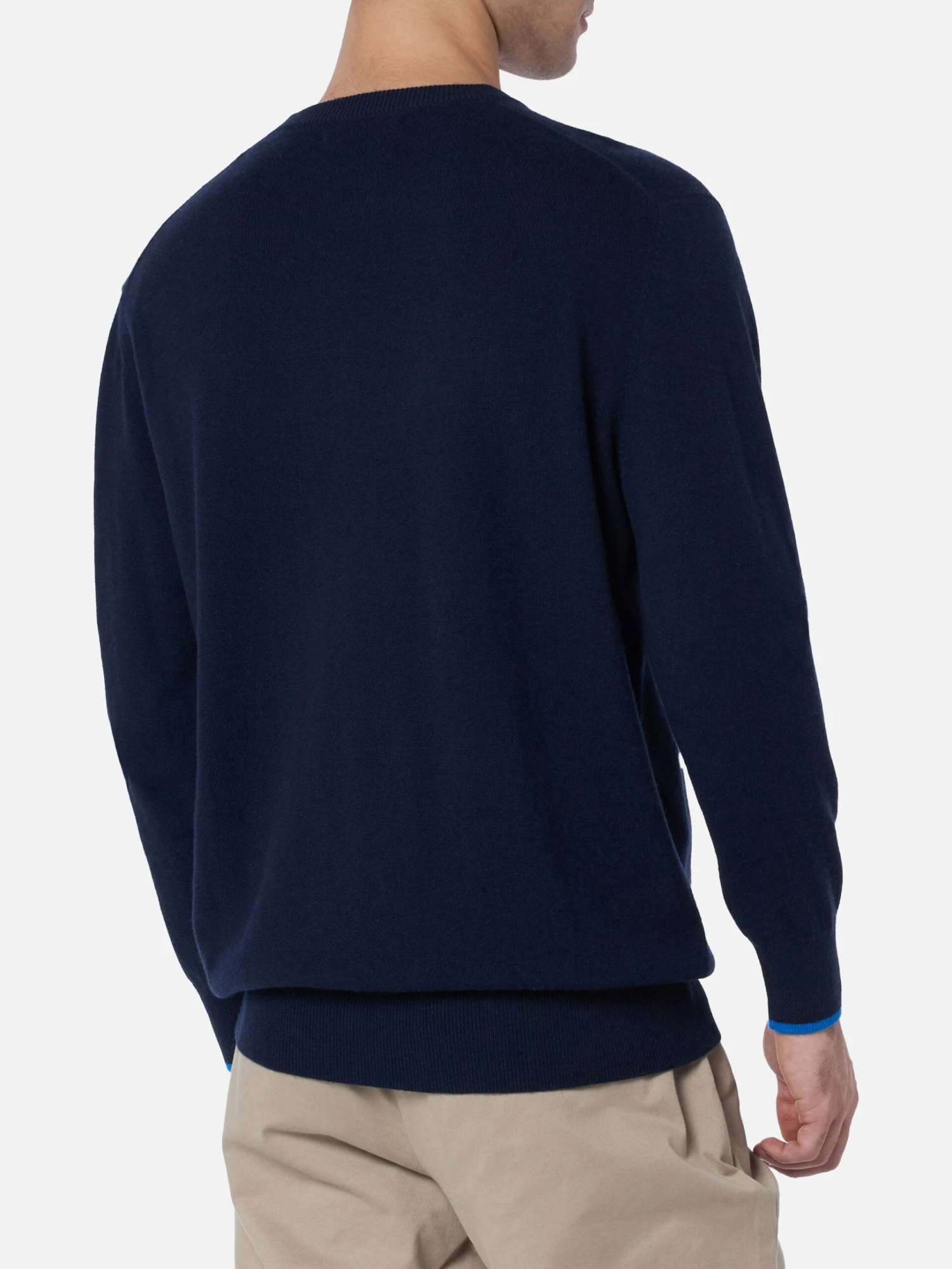 MC2 Saint Barth Man Blue Sweater Heron With Pasta Lover Embroidery 5 MC2 Saint Barth Man Blue Sweater Heron With Pasta Lover Embroidery - Image 3