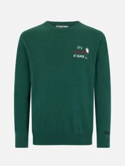 MC2 Saint Barth Man Green Sweater Heron With It's Wine O'clock Embroidery 9 MC2 Saint Barth Man Green Sweater Heron With It's Wine O'clock Embroidery -MC2 Saint Barth Shop UID HER000503002G MAN KNITWEAR GREEN 20240905105110 1
