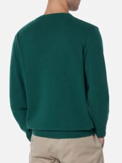 MC2 Saint Barth Man Green Sweater Heron Light With Levateje Er Vino Embroidery| VACANZE DI NATALE SPECIAL EDITION -MC2 Saint Barth Shop UID HER000503348G MAN KNITWEAR GREEN 3