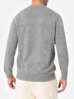 MC2 Saint Barth Man Cashmere Blend Sweater Heron With Verbier Jacquard -MC2 Saint Barth Shop UID HER001100688C MAN KNITWEAR GREY 20241111103500 03