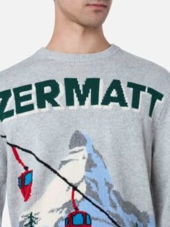 MC2 Saint Barth Man Gray Sweater Heron With Zermatt Cable Postcard Print -MC2 Saint Barth Shop UID HER001101982G MAN KNITWEAR GREY 20240903173500 4