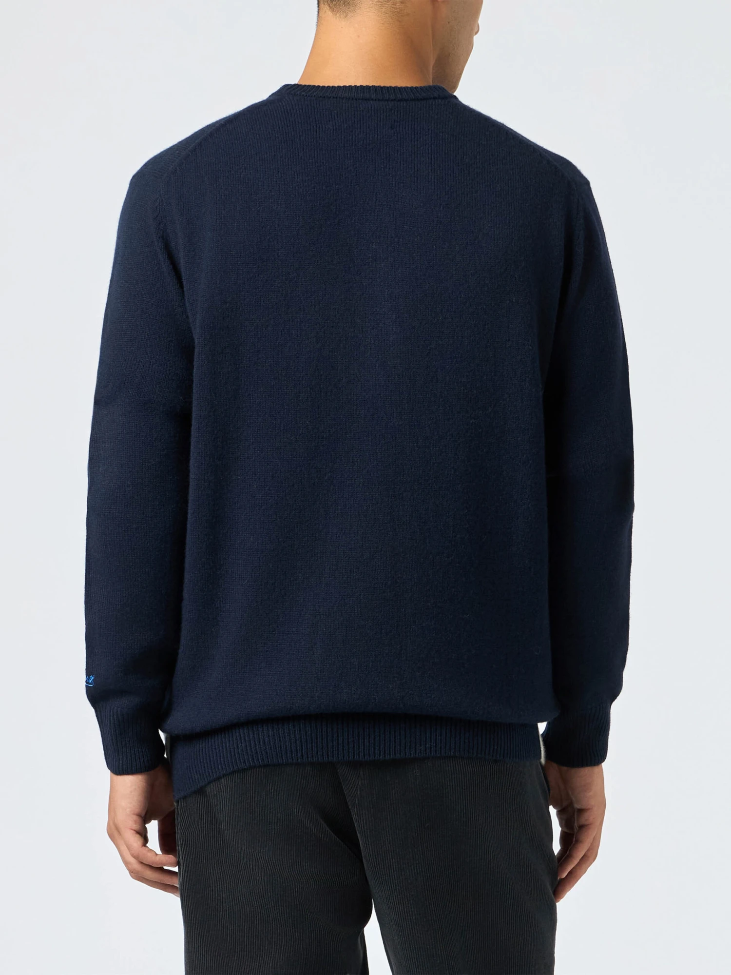 MC2 Saint Barth Man Blue Sweater Heron With Cortina Ski Postcard Jacquard 4 MC2 Saint Barth Man Blue Sweater Heron With Cortina Ski Postcard Jacquard - Image 2