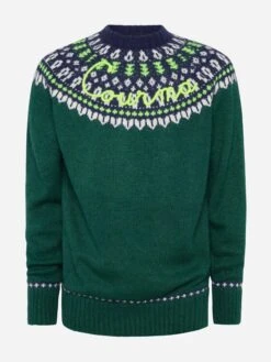 MC2 Saint Barth Alpaca Sweater Heron Nordic Soft With Fair Isle Jacquard And Courma Embroidery 9 MC2 Saint Barth Alpaca Sweater Heron Nordic Soft With Fair Isle Jacquard And Courma Embroidery -MC2 Saint Barth Shop UID HER001600913C MAN KNITWEAR GREEN MOUNTAINSTYLE 0 4