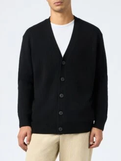 MC2 Saint Barth Man Black Cashmere Blend Cardigan Herrison