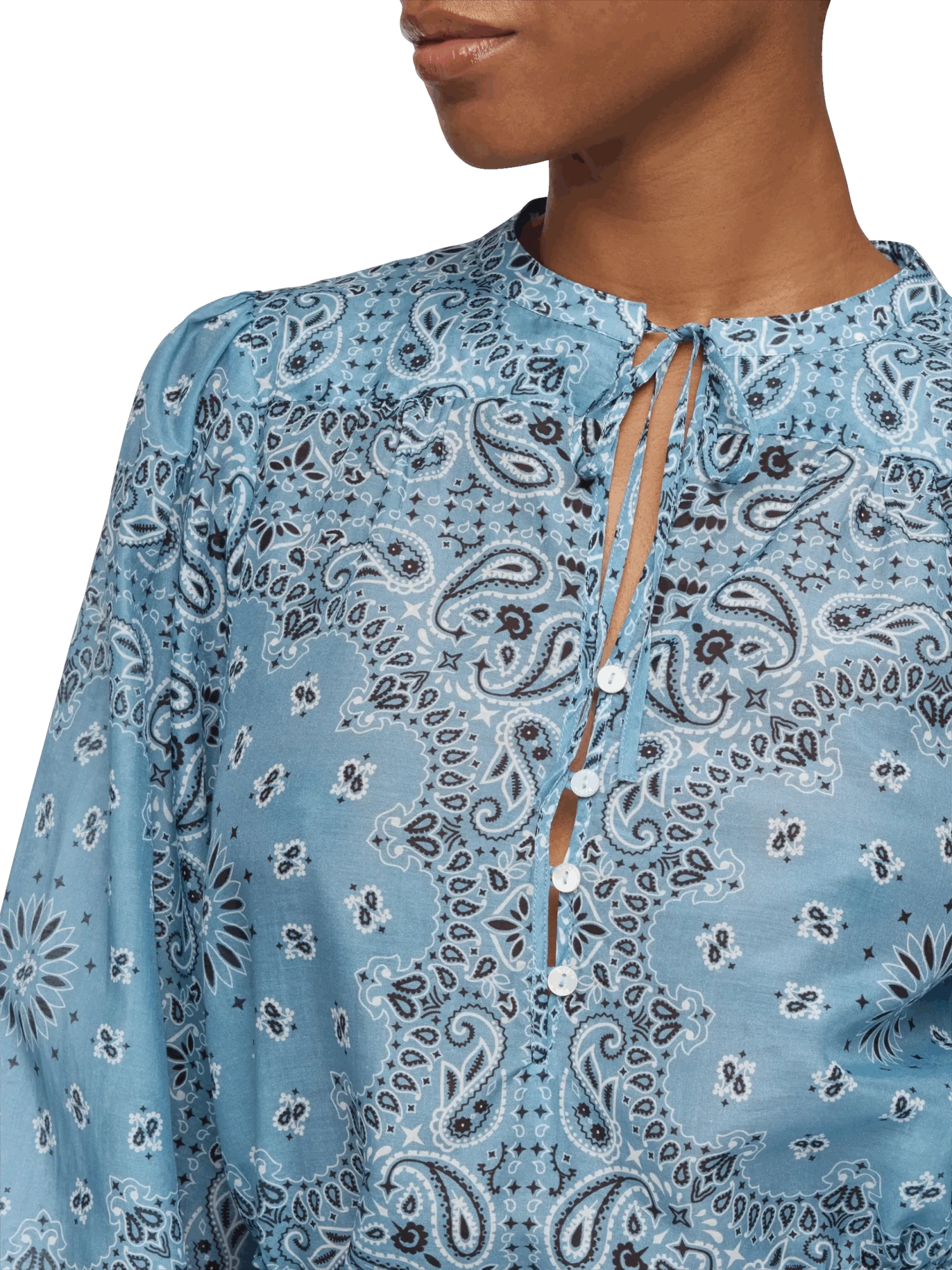 MC2 Saint Barth Harper Silk Voile Blouse In Lurex Silk Voile With Bandanna Print 4 MC2 Saint Barth Harper Silk Voile Blouse In Lurex Silk Voile With Bandanna Print - Image 2